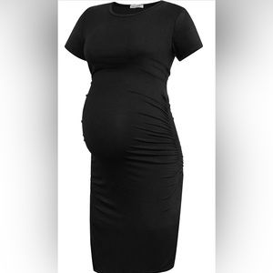 🆕 NWT Maternity Smallshow Women's Short Sleeve Ruched Maternity Dress🤰🏻